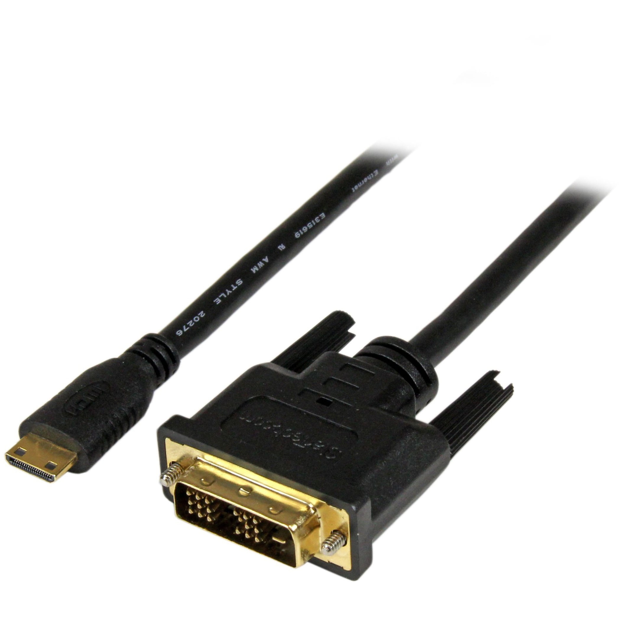 StarTech 2m Mini HDMI Male to DVI-D Male Cable, 30 AWG