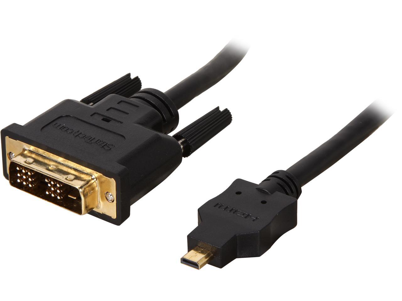 StarTech.com HDDDVIMM1M Black Micro HDMI (19 pin) Male to DVI-D (19 pin) Male to Male Cable - image 1 of 3