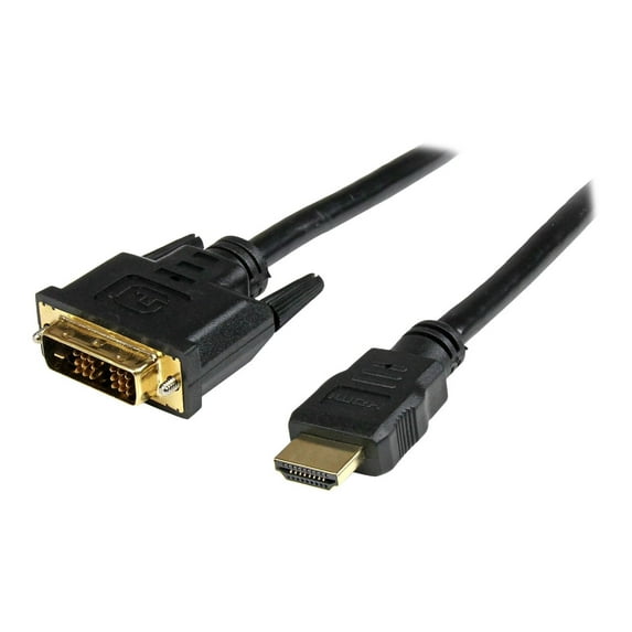 StarTech.com HDDVIMM3 3 ft HDMI to DVI-D Cable - HDMI to DVI Adapter / Converter Cable - 1x DVI-D Male, 1x HDMI Male - Black, 3 feet