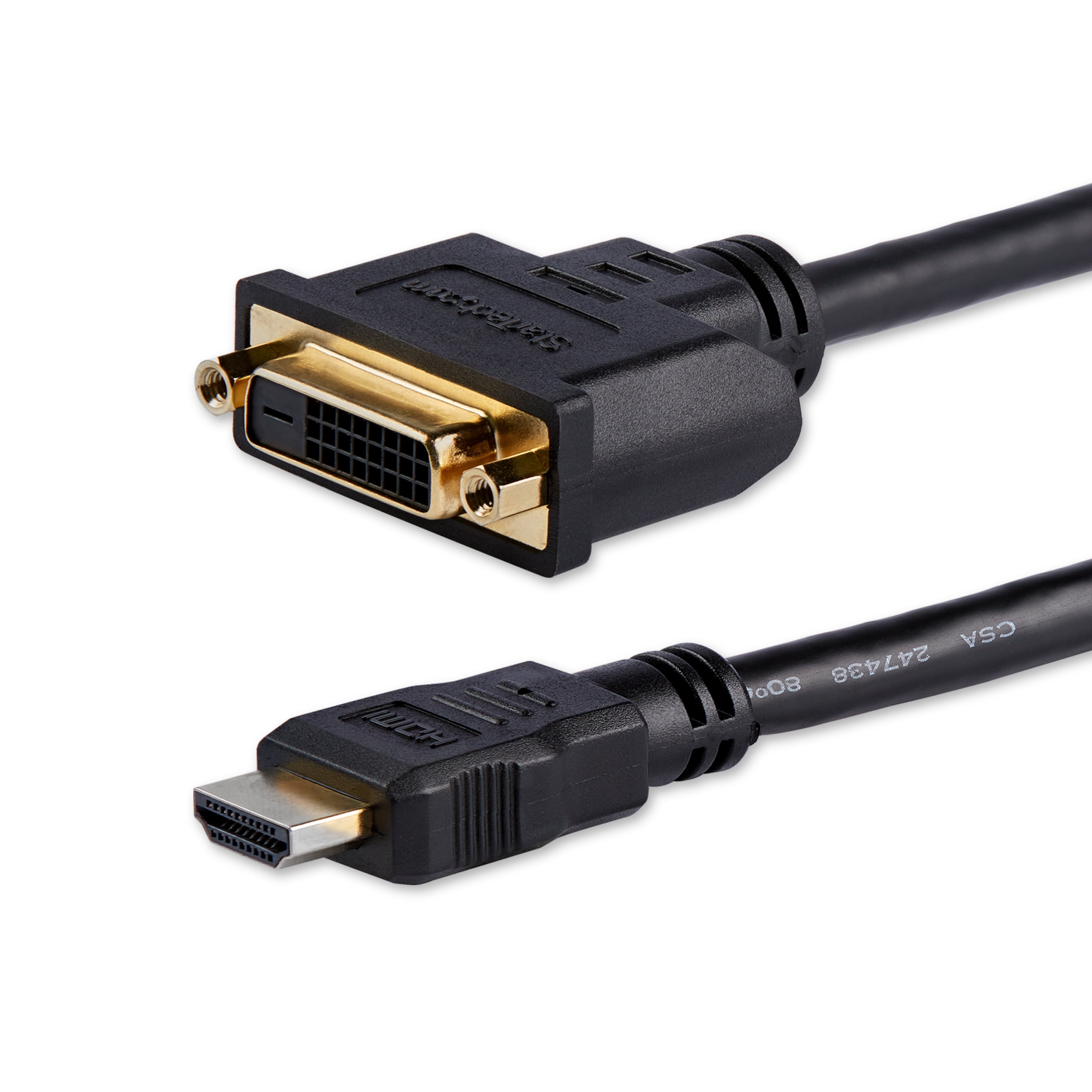HDMI Male to DVI Female Adapter 8in 1080p DVID Gender Changer Cable