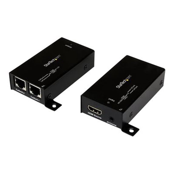 Startech HDMI Over Cat5 / Cat6 Extender with IR - 100 ft (30m) Power Free - Extend HDMI up to 100ft (30m) over Cat5e/6 Cabling with Power over Cable to Receiver - HDMI Over Cat5 - HDMI Cat5 Extender -