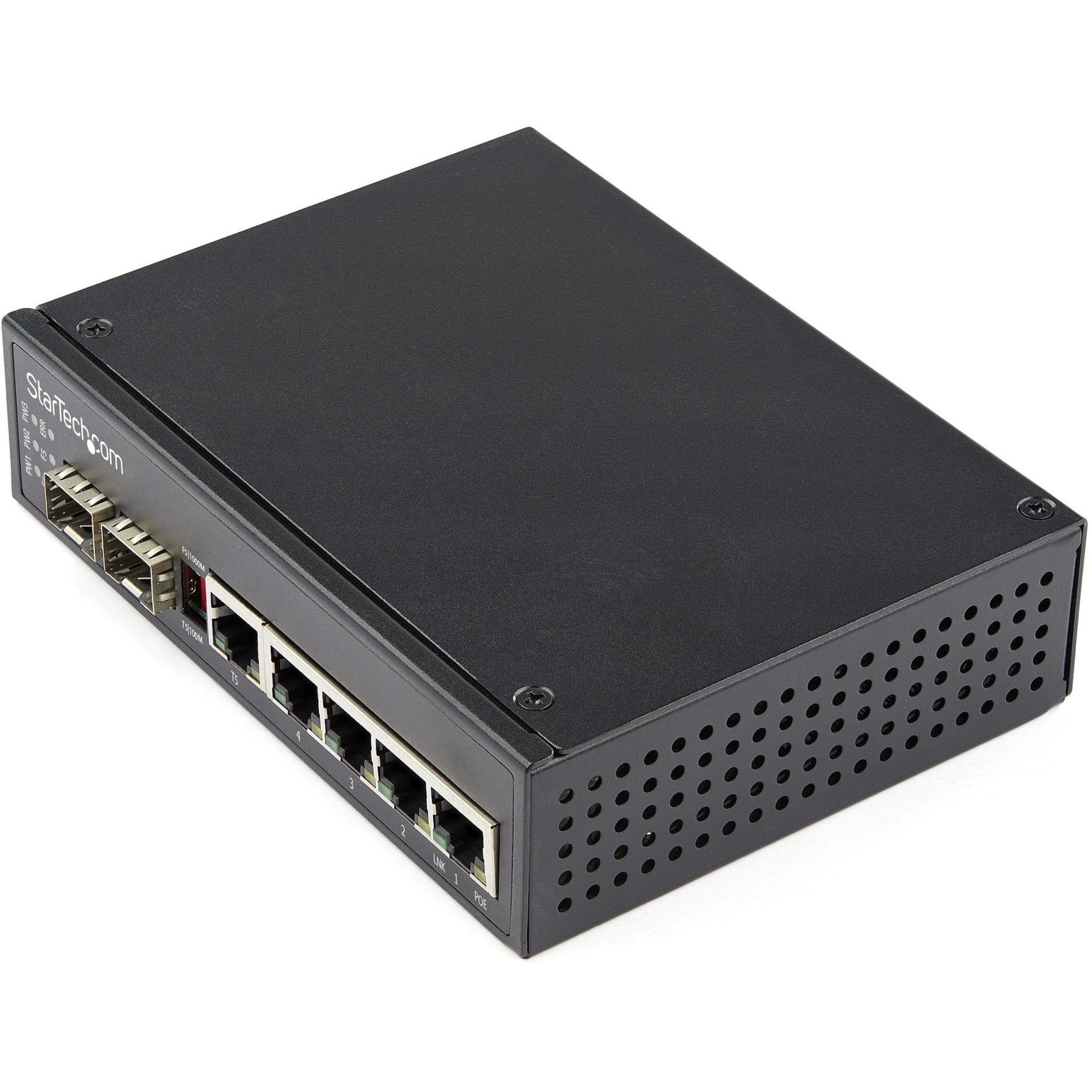 StarTech Industrial 5 Port PoE +2 SFP Gigabit Ethernet Switch IES1G52UPDIN
