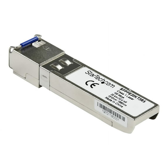 StarTech.com Juniper SFP-FE20KT15R13 Compatible SFP Module, 100BASE-BX-D, 100 Mb Ethernet Bi-Directional (BiDi) Fiber Single Strand SFP