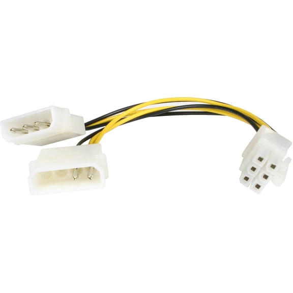 StarTech 6" LP4 to 6 Pin PCIe Video Card Power Cable Adapter ATX12V LP4PCIEXADAP