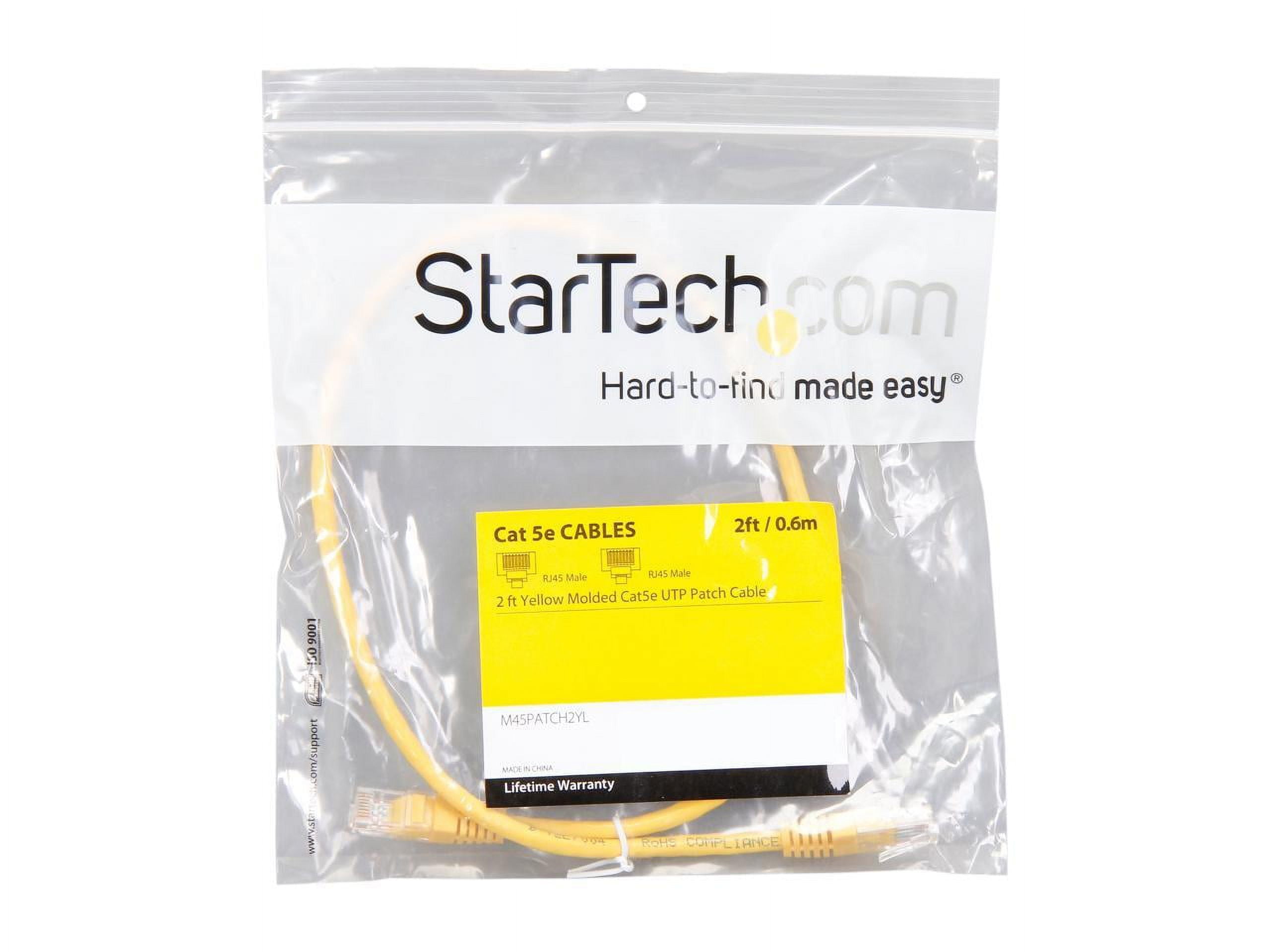 StarTech M45PATCH2YL 2ft Cat5e Yellow Molded RJ45 UTP Patch Cable
