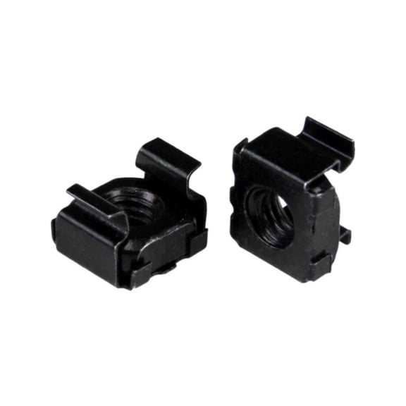 StarTech.com M5 Cage Nuts - 50 Pack, Black - M5 Mounting Cage Nuts for Server Rack & Cabinet - Cage Nut - Steel - Black - 1 Pack