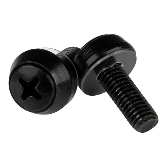 StarTech 100 Pack, Black - M6 Mounting Screws for Server Rack CABSCRWSM62B