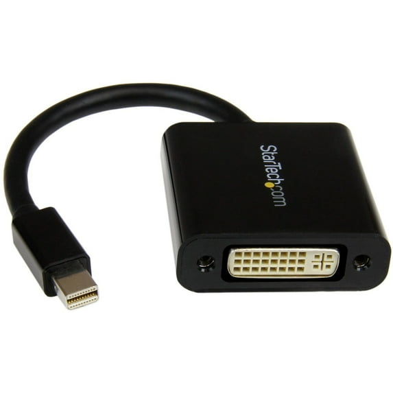 StarTech.com Mini DisplayPort to DVI Video Adapter Converter - Black Mini DP to DVI - 1920x1200 - 5.10" DisplayPort/DVI Video Cable for Video Device, Monitor, Projector, Notebook