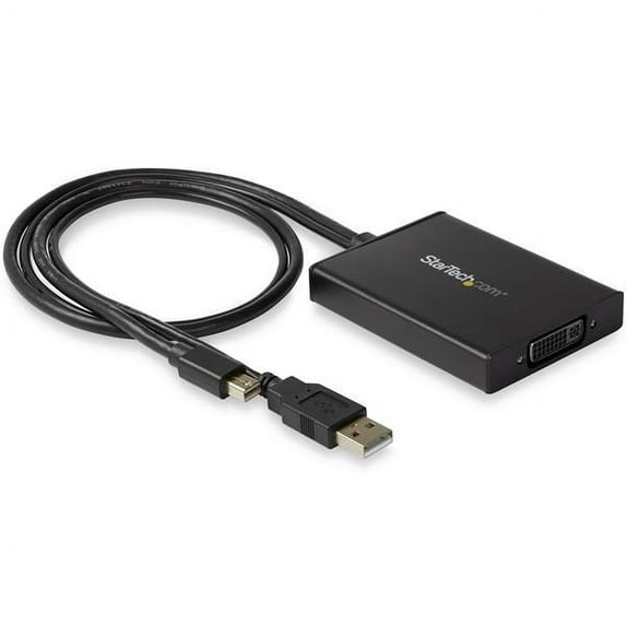 StarTech.com MDP2DVID2 Mini DisplayPort to Dual-Link DVI Adapter USB Powered - Black