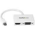 thumbnail image 1 of StarTech.com MDP2HDVGAW Travel A/V Adapter - 2-in-1 Mini DisplayPort to HDMI or VGA Converter - mDP to HDMI or VGA Adapter w/ Compact Portable Design, 1 of 8