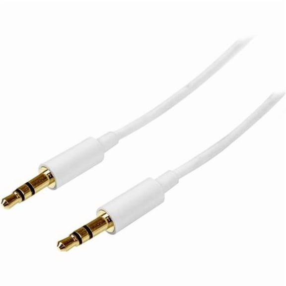 StarTech.com MU1MMMSWH 3.3 ft [1 m] 3.5mm Stereo Audio Cable - Male to Male
