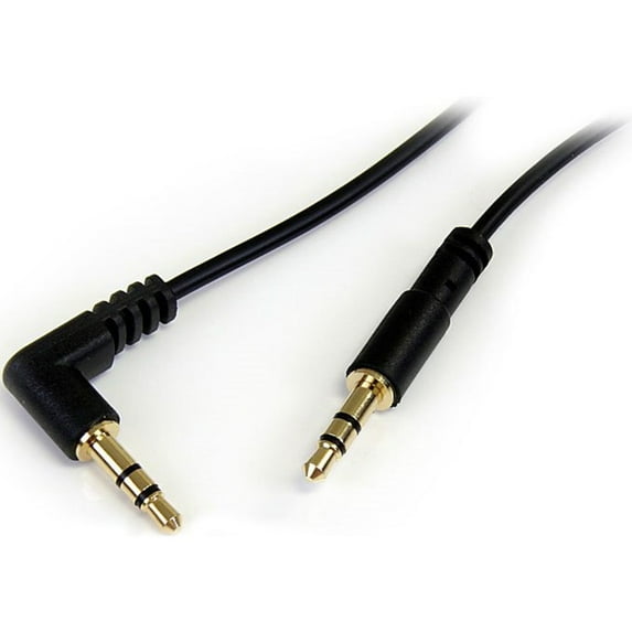 StarTech.com MU3MMSRA Slim 3.5mm to Right Angle Stereo Audio Cable Male to Male
