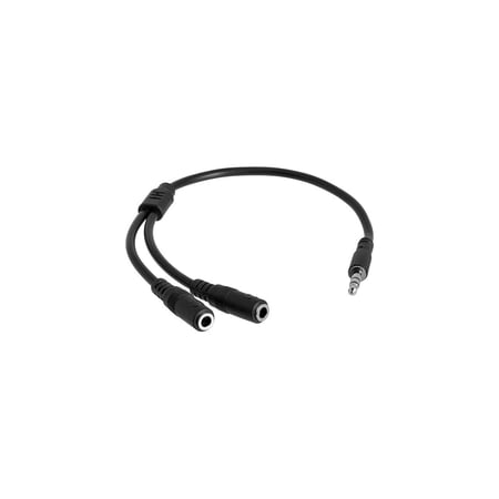 StarTech.com MUY1MFFS Slim Stereo Splitter Cable - 3.5mm Male to 2x 3.5mm Female - Slim Phono Stereo Y Cable