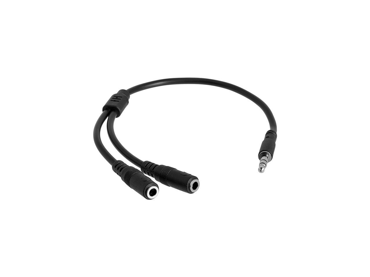 StarTech.com MUY1MFFS Slim Stereo Splitter Cable - 3.5mm Male to 2x 3.5mm Female - Slim Phono Stereo Y Cable - image 1 of 5