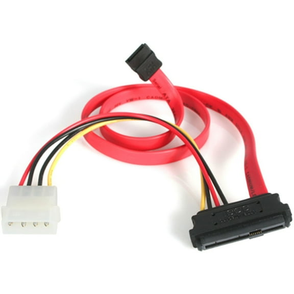 StarTech 18in SAS 29 Pin to SATA Cable with LP4 Power - Serial ATA Male