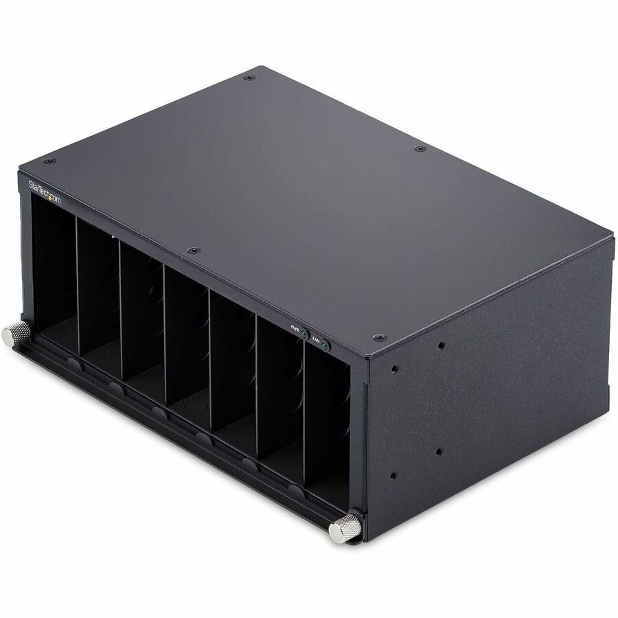 StarTech 7-Slot Unmanaged Media Converter Chassis, 10in Rackmount for MCM Media Converter Series, Active Cooling, TAA Compliant