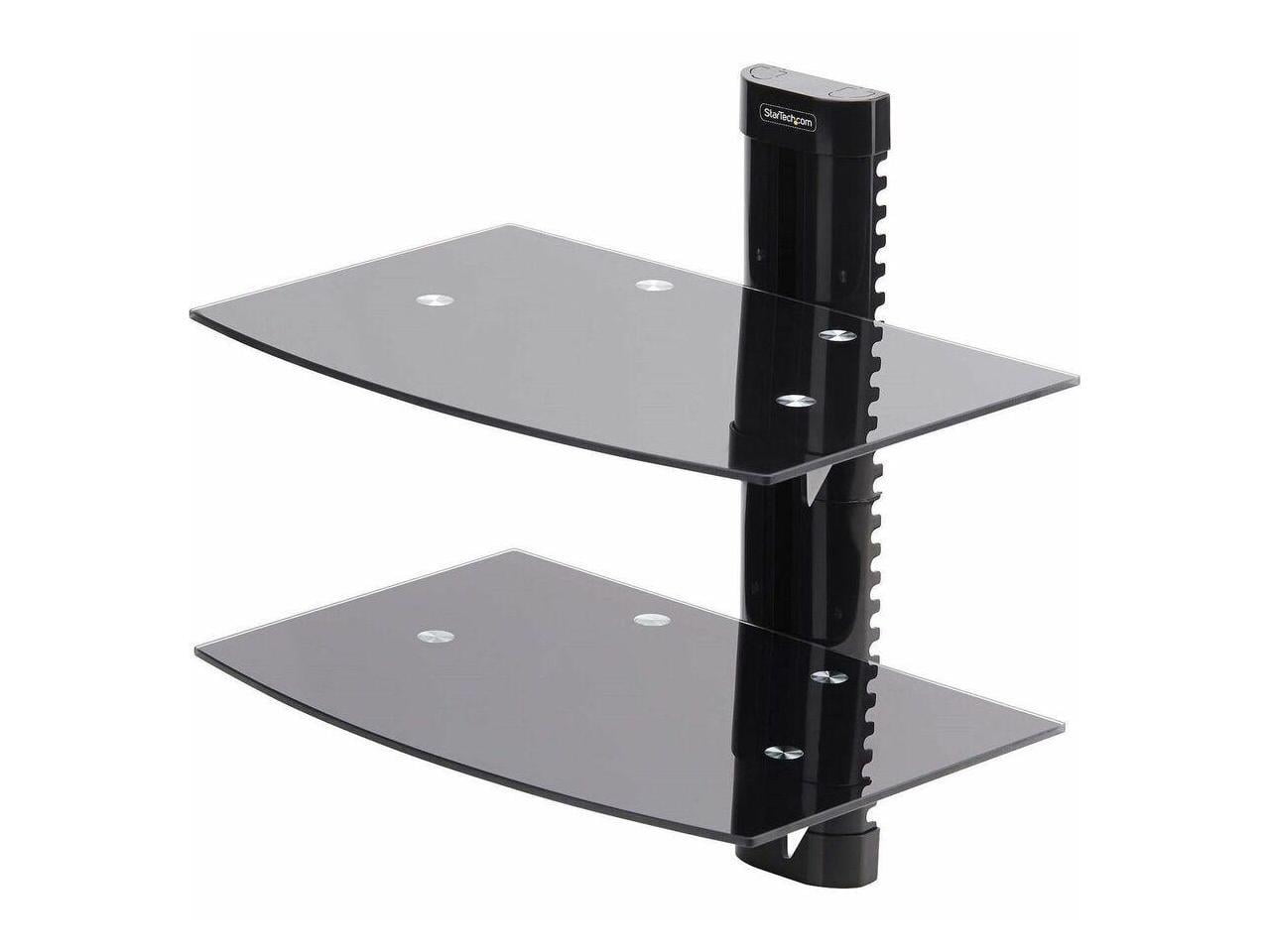 StarTech Dual Floating Wall-Mounted AV Shelves, Adjustable Height Shelf ...
