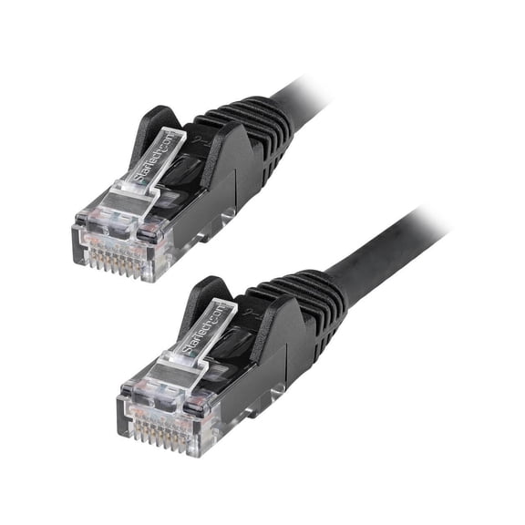 StarTech 3ft (90cm) CAT6 Ethernet Cable - LSZH (Low Smoke Zero Halogen) - 10 Gigabit 250Mhz 100W PoE RJ45 UTP Network Patch Cord Snagless w/Strain Relief - Black CAT 6, ETL Verified (N6LPATCH3BK)