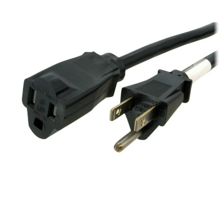 StarTech 3' Power Extension Cord with NEMA 5-15 Receptacle and Plug, 16 AWG