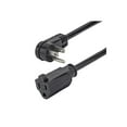 thumbnail image 1 of StarTech 1 ft Flat Extension Cord - NEMA 5-15R to NEMA Right-Angle 5-15P Power Cable - Low Profile Extension Cord - Right Angle Power Cord (222367), 1 of 4