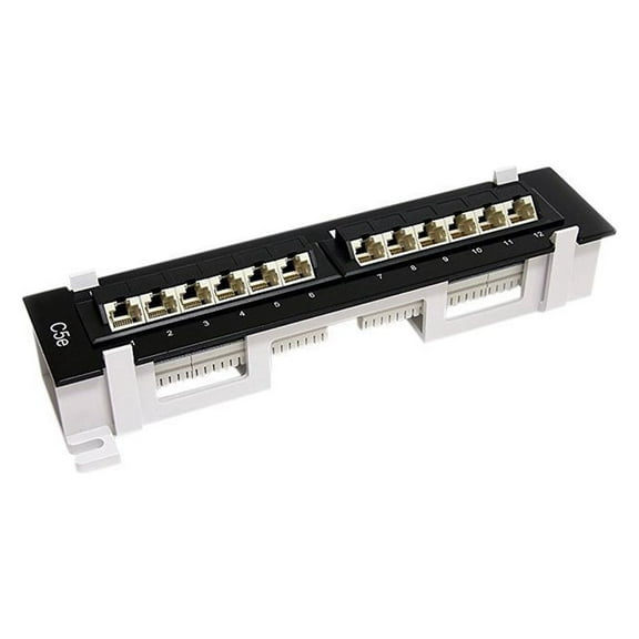 StarTech.com PANEL4512 1U 12 Port Rackmount Cat5e 110 Patch Panel - 45 Degree