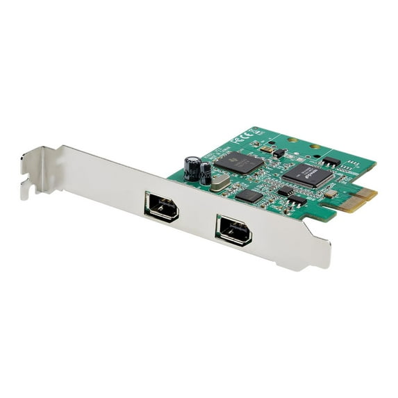 StarTech.com PEX1394A2V2 2 Port PCI Express FireWire Card - 1394a Firewire - TI TSB82AA2 Chipset - Windows & Mac Compatible (PEX1394A2V2)