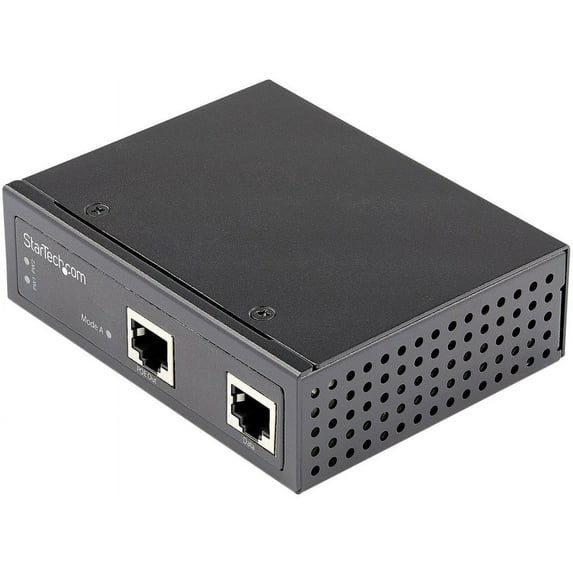 Startech.com Industrial Gigabit Ethernet Poe Injector, 30w 802.3at Poe+ Midspan 48v-56vdc Din Rail Over Ethernet Injector Adapter, -40c To +75c Cameras/sensors/wifi Access, 30w Poe - Midspan Poe