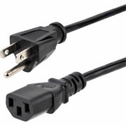 StarTech.com PXT101_10 10 ft Standard Computer Power Cord - NEMA 5-15P to C13 - 10ft NEMA 5-15P to IEC 320 C13 Power Cable