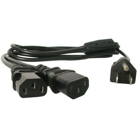 Startech 6 ft Standard Y Computer Power Cord NEMA 5-15P to 2x C13 - IBM Power Y Cable - Power splitter - 1.83 m - 6ft