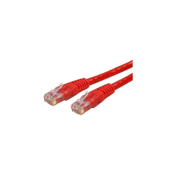 StarTech 25ft CAT6 Ethernet Cable - Red CAT 6 Gigabit Ethernet Wire -250Mhz 100W PoE RJ45 UTP Molded Network Patch Cord with Strain Relief (C6PATCH25RD)