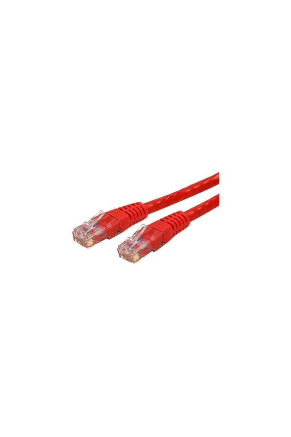 StarTech 25ft CAT6 Ethernet Cable - Red CAT 6 Gigabit Ethernet Wire -250Mhz 100W PoE RJ45 UTP Molded Network Patch Cord with Strain Relief (C6PATCH25RD)