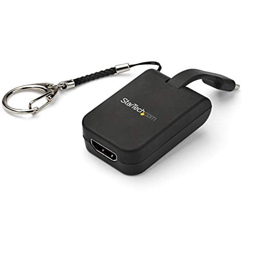 StarTech.com Portable USB C to HDMI Adapter - Quick-Connect Keychain - 4K 30 - Built-In Flex Cable - USB Type C Video Converter (CDP2HDFC)