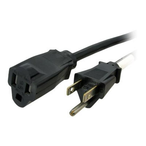 StarTech 6' Power Cord Extension with NEMA 5-15 Power Receptacle and Plug, 16 AWG