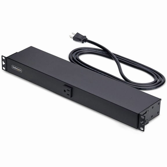 StarTech 13-Outlet Rackmount PDU, 1U Server Power Strip, 1x Front and 12x Rear Ports, Mounted Power Distribution Unit for 19in Racks