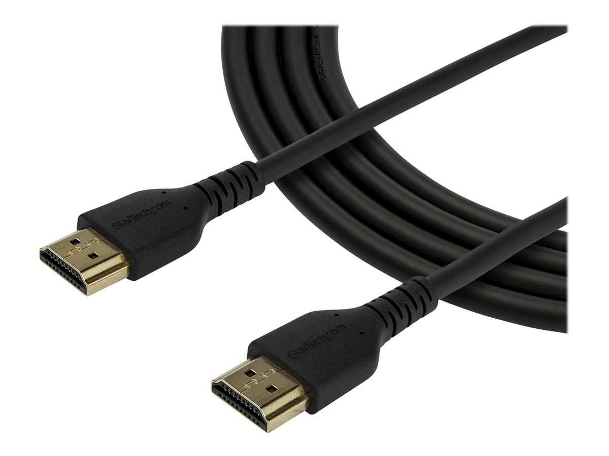StarTech 1m Premium Certified HDMI 2.0 Cable with Ethernet - 3ft High Speed UHD 4K 60Hz HDR Durable Rugged Ultra HD HDMI Monitor Cord (rhdmm1mp)