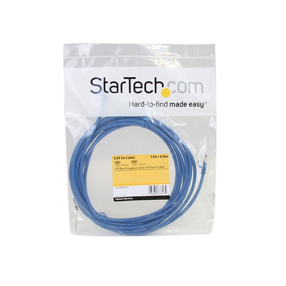 StarTech 15ft Blue Snagless Cat5e UTP Patch Cable
