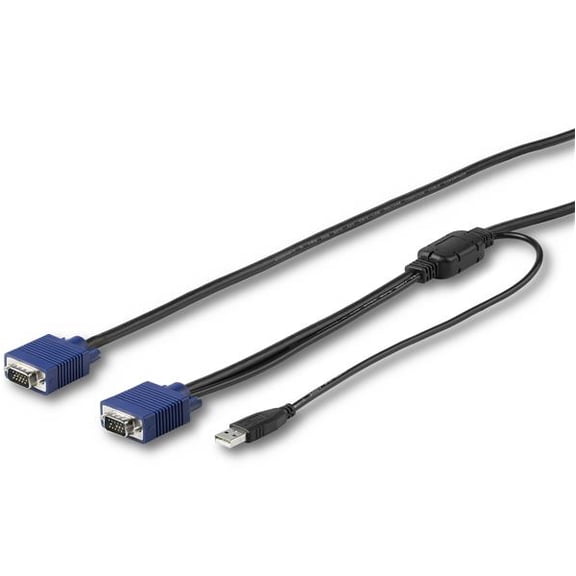 Startech.com 15 Ft. (4.6 M) Usb Kvm Cable For Startech.com Rackmount Consoles - Vga And Usb Kvm Console Cable (rkconsuv15) - Video / Usb Cable - Mini-vga (m) To Usb, Hd-15 (vga) (m) - 15 Ft - For