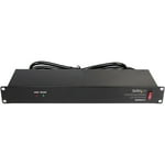 StarTech.com 8 Outlet Horizontal 1U Rack Mount PDU Power Strip for Network Server Racks - Surge Protection - 120V/15A - w/ 6ft Power Cord (RKPW081915)