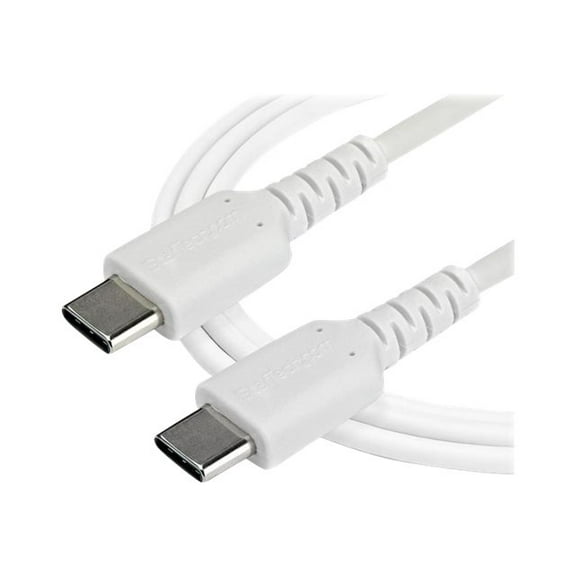 StarTech.com RUSB2CC2MW 2m (6.56 ft.) USB C Cable - Durable USB 2.0 Type C Cord - Data & Charging - Male to Male - White (RUSB2CC2MW)