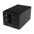 thumbnail image 1 of StarTech.com S352BU33RER 3.5" Black SATA III USB 3.0 / eSATA Dual-Bay Trayless 3.5” SATA III Hard Drive Enclosure with UASP, 1 of 5