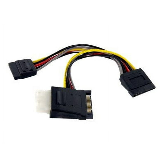 StarTech.com SATA to LP4 with 2x SATA Power Splitter Cable - Power splitter - SATA power (M) to 4 pin internal power, SATA power (F) - 6 in - PYOLP42SATA - Power splitter - SATA power (M) to 4 pin internal power, SATA power (F) - 15.2 cm