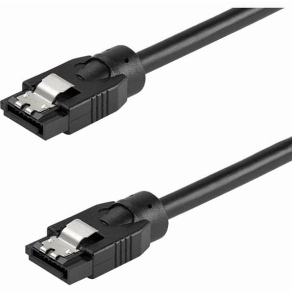 Startech.com 0.3 M Round Sata Cable - Latching Connectors - 6gbs Sata Cable - Sata Cable - Serial Ata 150/300/600 - Sata (r) Latched To Sata (r) Latched - 1 Ft - Round - Black