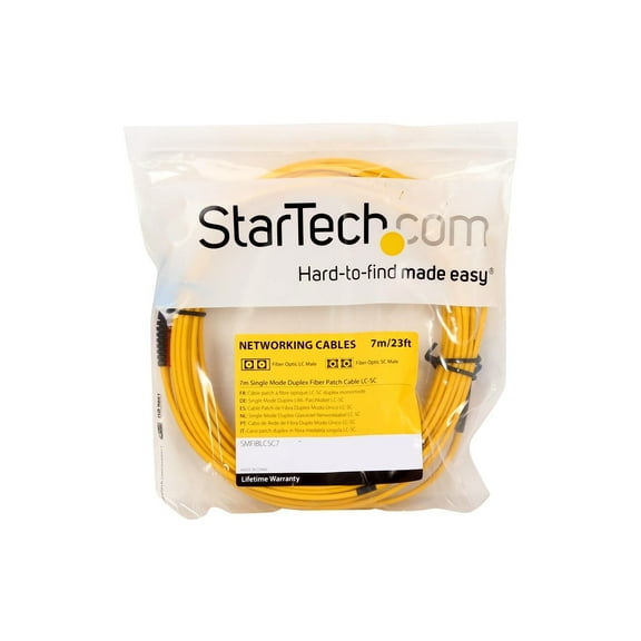 StarTech 7m Fiber Optic Cable Single-Mode Duplex 9/125 LSZH LC/SC OS1, Yellow
