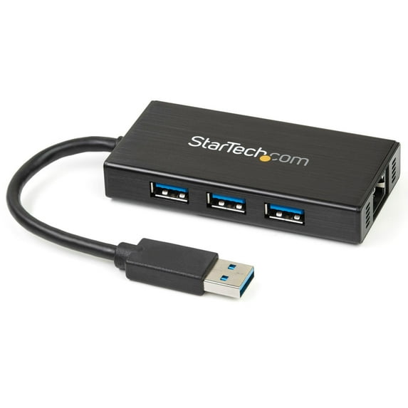 3PORT USB 3.0 HUB WITH GIGABIT ETHERNET NIC ALUMINUM W/ CABLE
