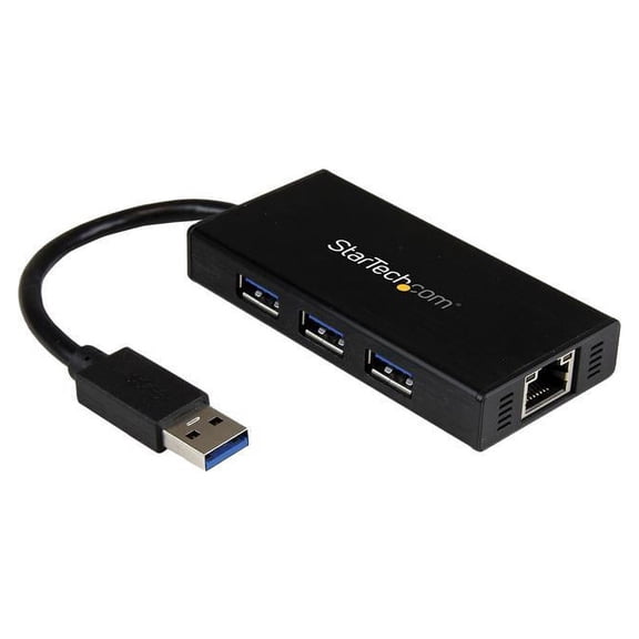 3PORT USB 3.0 HUB WITH GIGABIT ETHERNET NIC ALUMINUM W/ CABLE