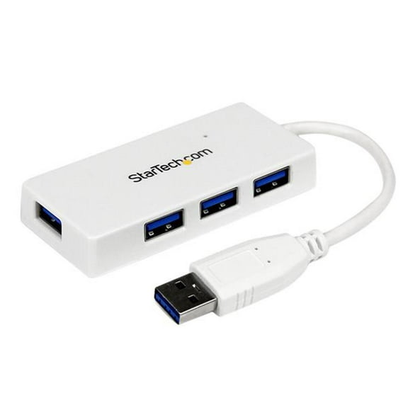 StarTech Portable 4 Port SuperSpeed Mini USB 3.0 Hub - White (ST4300MINU3W)