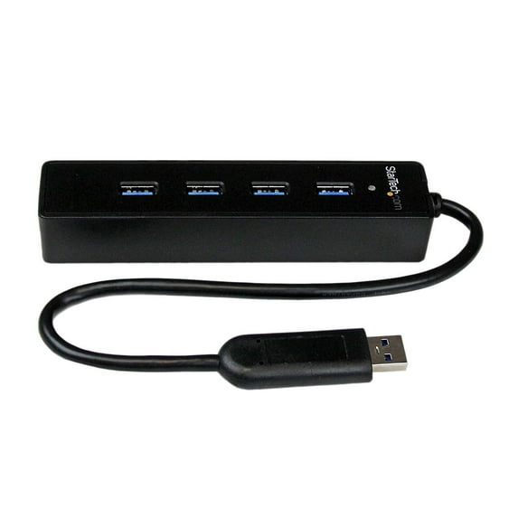 StarTech 4 Port Portable SuperSpeed USB 3.0 Hub with Built-in Cable (ST4300PBU3)