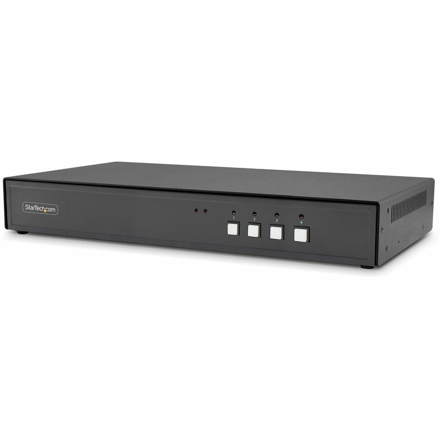 StarTech Secure 4-Port KVM Switch, HDMI or DisplayPort, 4K 60Hz, NIAP 4.0, CAC, Made in the USA - Securely control four HDMI or DP desktops or servers from one mouse, keyboard, and a 4K 60Hz monito...