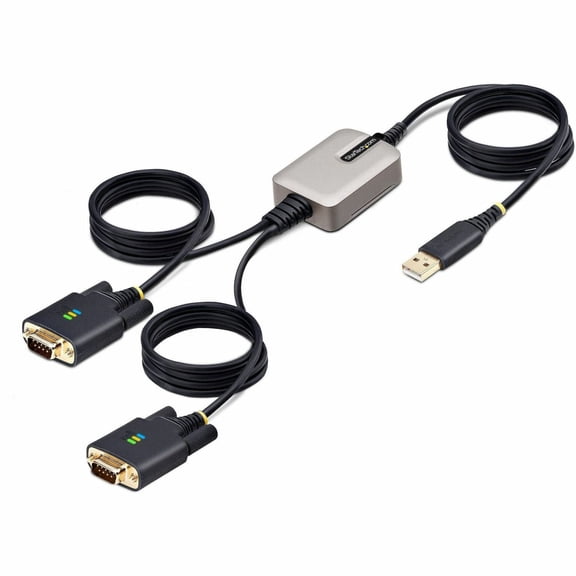 StarTech.com Serial/USB Cable Connector w/ 2-Port USB to Serial Adapter, 1 x Mounting Bracket, 4 x DB9 Nuts, 1 x Quick-Start Guide