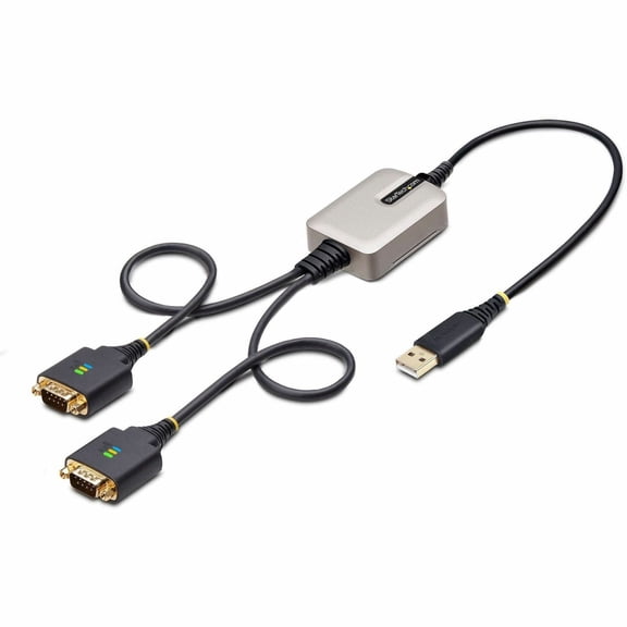 StarTech.com Serial/USB Cable Connector w/ 2-Port USB to Serial Adapter, 1 x Mounting Bracket, 4 x DB9 Screws, 1 x Quick-Start Guide